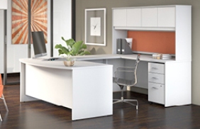 Bush Business Furniture Studio C U Shaped Desk with Hutch